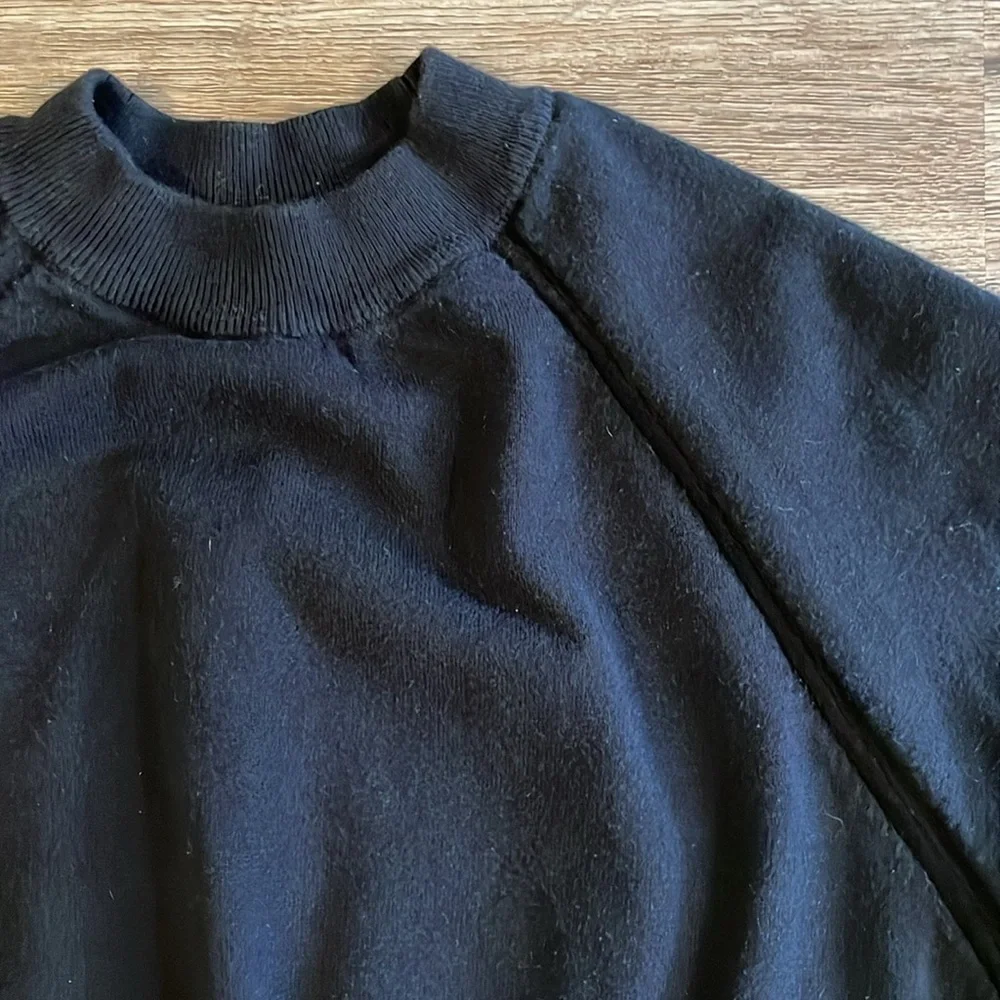 A New Day Black Crewneck Sweater with Ribbed Cuff Detail